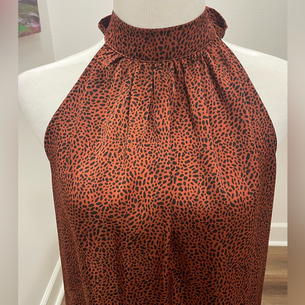 Animal Print Mock Neck Top/Blouse size Medium